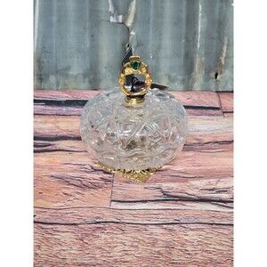 Killarney Crystal Trinket Box 22k Gold Finishing Shamrock~ Green Stones~ Ireland